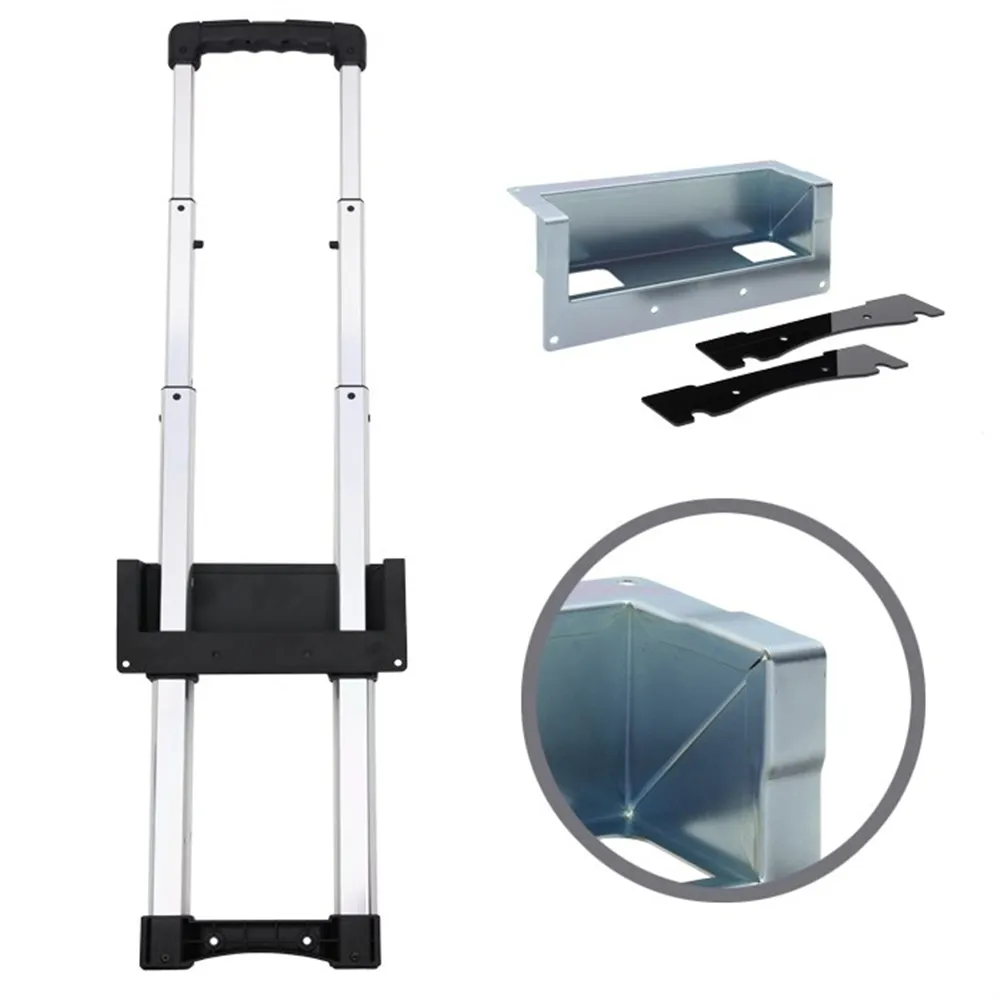 Adam Hall Hardware 3476043 - Versenkter Ausziehgriff 3 Auszüge, verzinkte Schale gekröpft Länge 336 - 856 mm