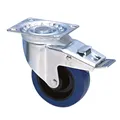 Guitel 37024 - Lenkrolle 100 mm mit Blauem Rad und Feststeller