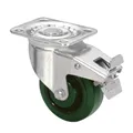 Guitel 37026 - HD Lenkrolle 100 mm mit Grünem Rad und Feststeller