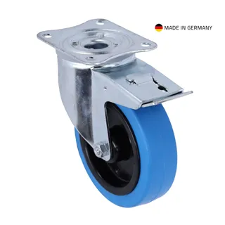 Tente 37036 - Lenkrolle 125 mm mit Blauem Rad und Feststeller