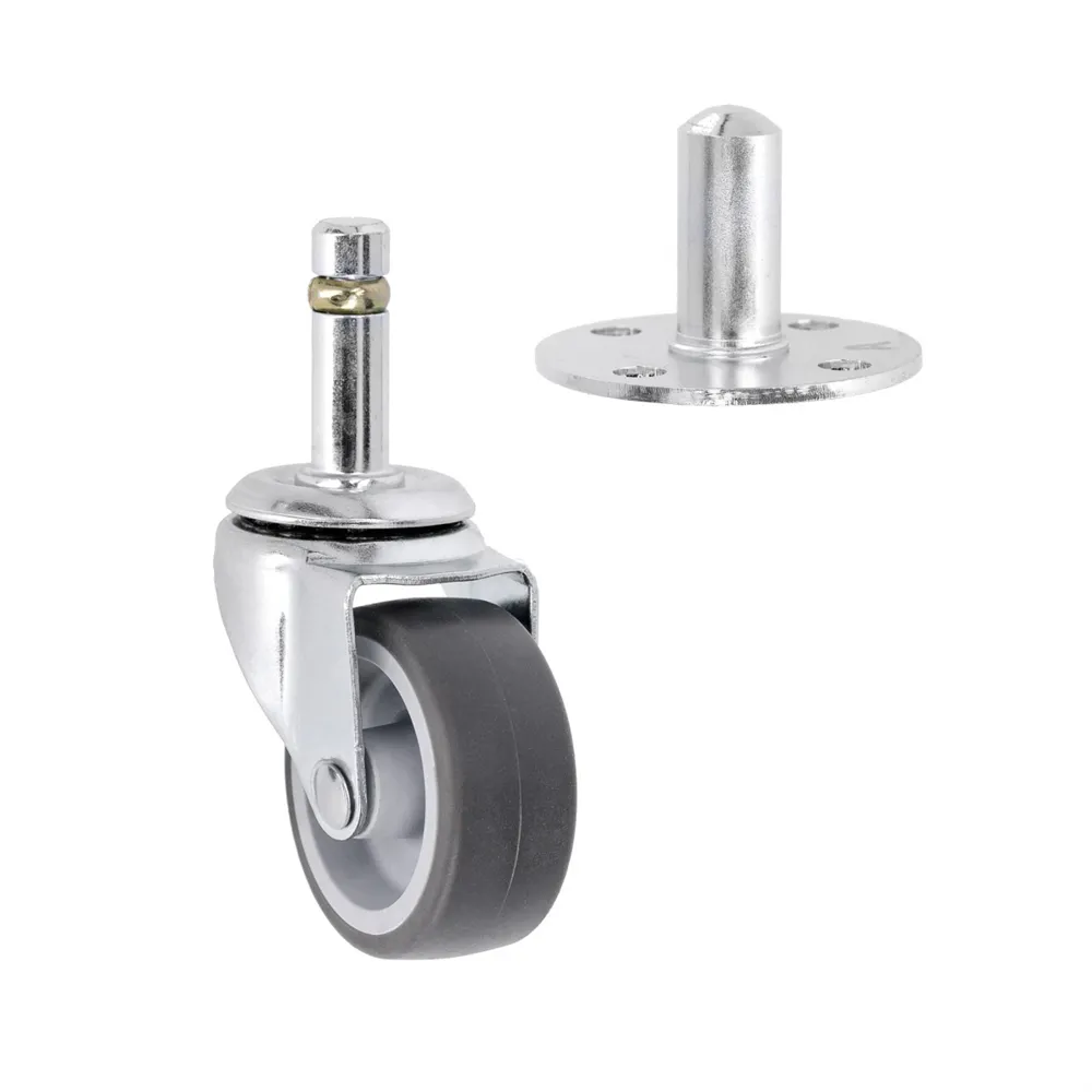 Adam Hall Hardware 37050 - 4er-Set 50mm Steckrolle mit Einbauhülse