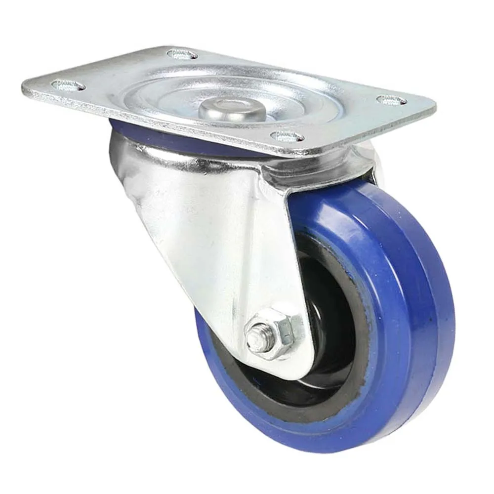 Adam Hall Hardware 372081 - Lenkrolle 80 mm mit blauem Rad