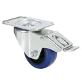 Adam Hall Hardware 372091 - Lenkrolle 80 mm mit blauem Rad und Feststeller