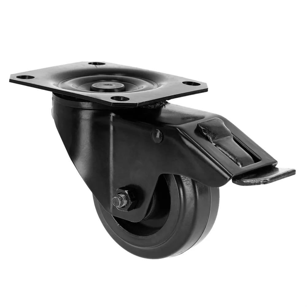 Adam Hall Hardware 372091 BLK - Lenkrolle 80 mm mit Feststeller, schwarz