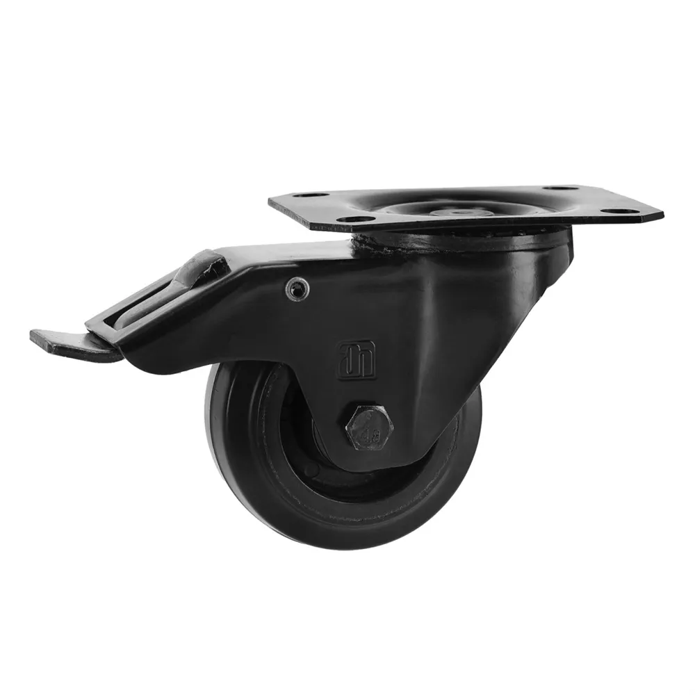 Adam Hall Hardware 372091 BLK - Lenkrolle 80 mm mit Feststeller, schwarz