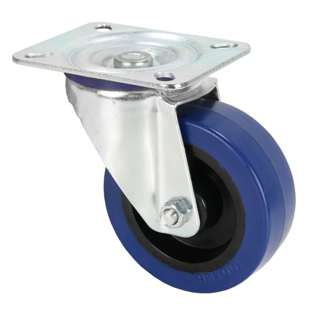 Adam Hall Hardware 372151 - Lenkrolle 100 mm mit blauem Rad
