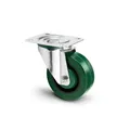 Adam Hall Hardware 372251 - Lenkrolle 100 mm Heavy Duty mit grünem Rad
