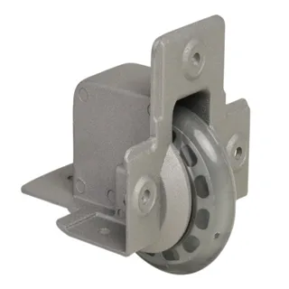 Adam Hall Hardware 37551 S - Kanteneinbaurolle mit weichem Rad 75 mm