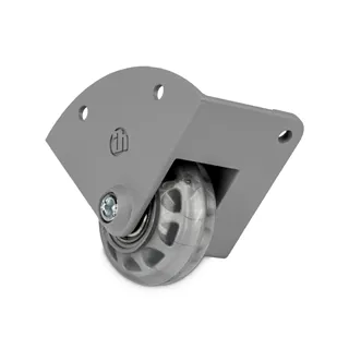 Adam Hall Hardware 37601 S - Eckeinbaurolle mit 48 mm-Rad in Alu-Druckgussgehäuse, gekröpft