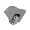 Adam Hall Hardware 37601 S - Eckeinbaurolle mit 48 mm-Rad in Alu-Druckgussgehäuse, gekröpft