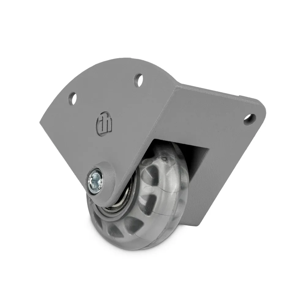 Adam Hall Hardware 37601 S - Eckeinbaurolle mit 48 mm-Rad in Alu-Druckgussgehäuse, gekröpft