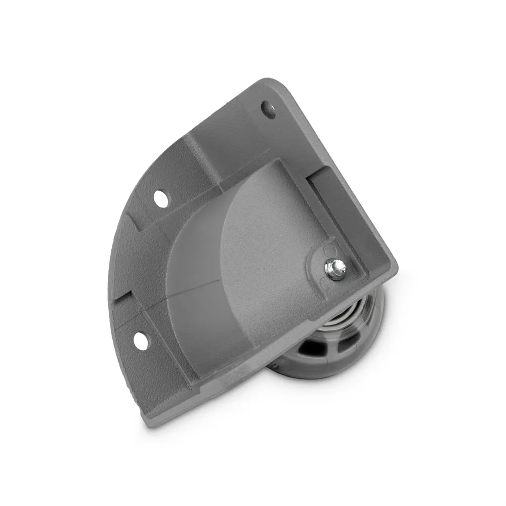 Adam Hall Hardware 37601 S - Eckeinbaurolle mit 48 mm-Rad in Alu-Druckgussgehäuse, gekröpft