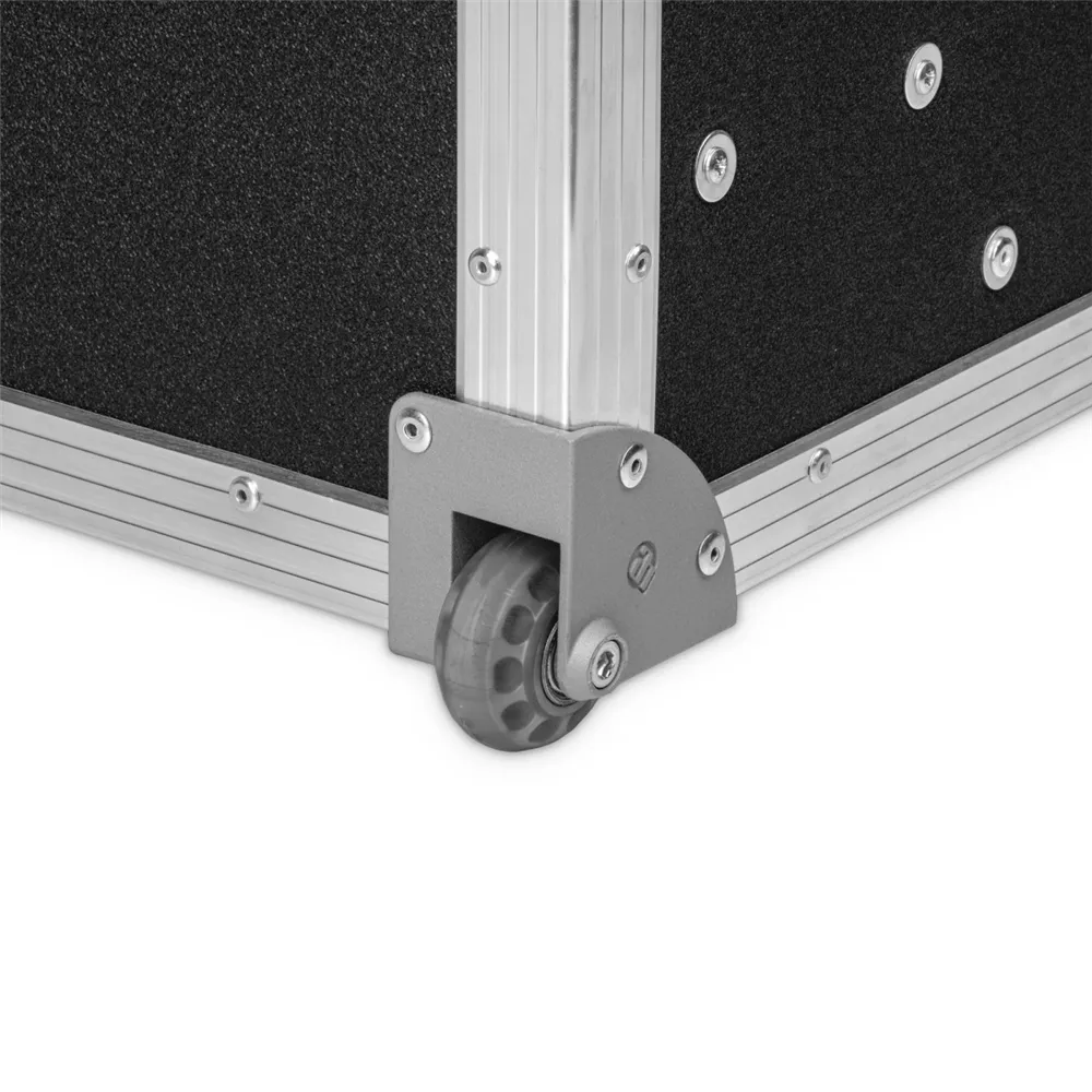 Adam Hall Hardware 37601 S - Eckeinbaurolle mit 48 mm-Rad in Alu-Druckgussgehäuse, gekröpft